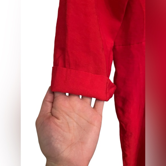 Zara Linen Nautical Crossover Jumpsuit | Red | S - Picture 6 of 12